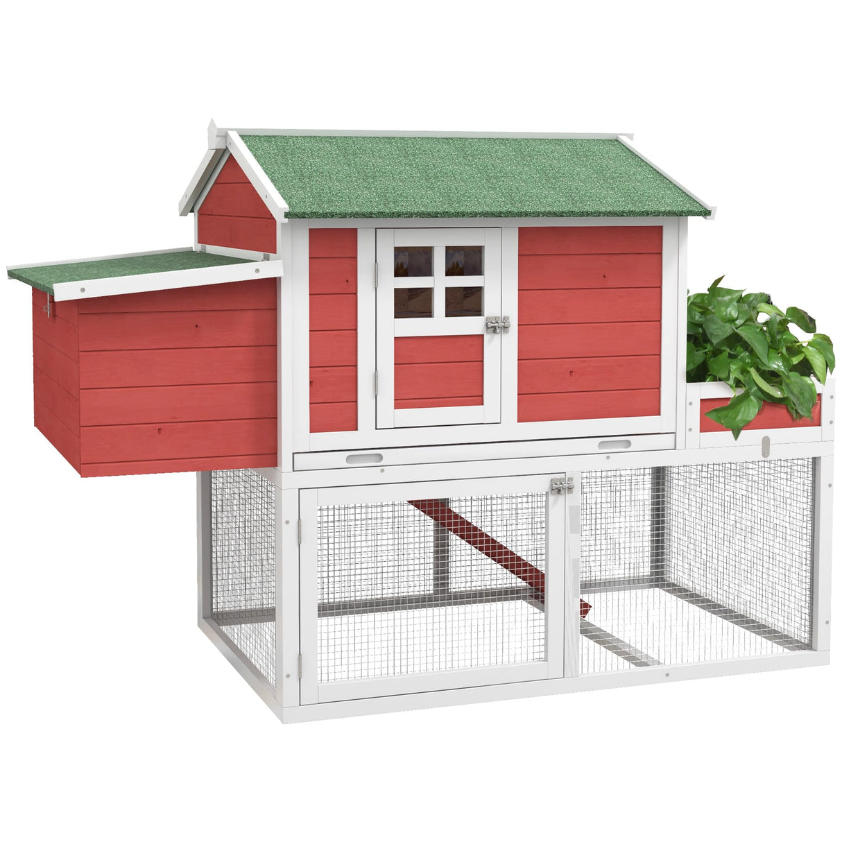 63" Wooden Chicken Coop Hen House Poultry Cage for Outdoor Backyard