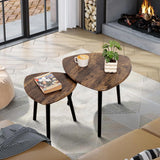 Coffee Table Set of 2 Triangular End Side Tables Modern Industrial Simple Nightstand