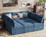 Sectional Sleeper Sofa, Modular Couch with Memory Foam, Storage Under