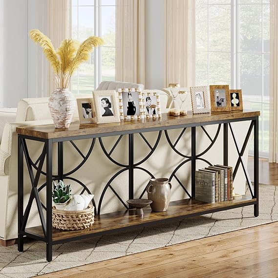 70.9-Inch Extra Long Console Table with Storage - Narrow Sofa Table