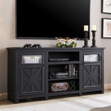 TV Stand for 65/75 Inch TV, Farmhouse Entertainment Center with 9 Storage Cabinets,