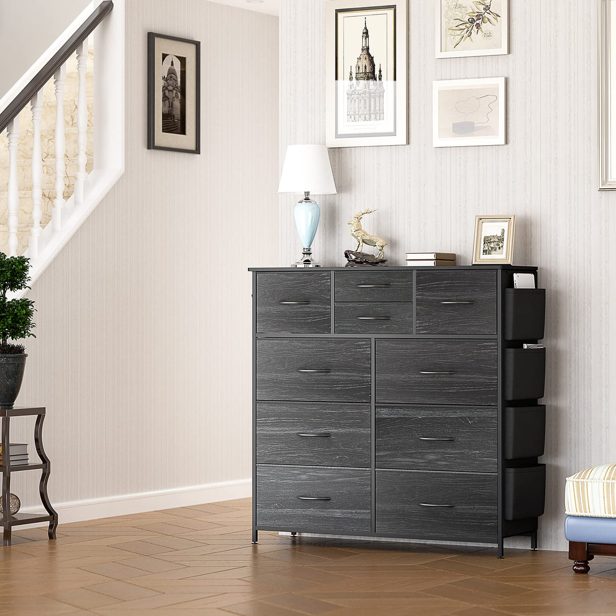 Dresser for Bedroom with 10 Drawers, Chest of Drawers, Fabric Storage