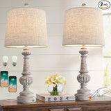 25.75" Traditional 3-Way Dimmable Table Lamp Set of 2 for Living Room Bedside