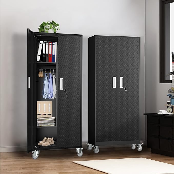 Garage Storage Cabinet, 72" Tool Storage Cabinet Utility Locker