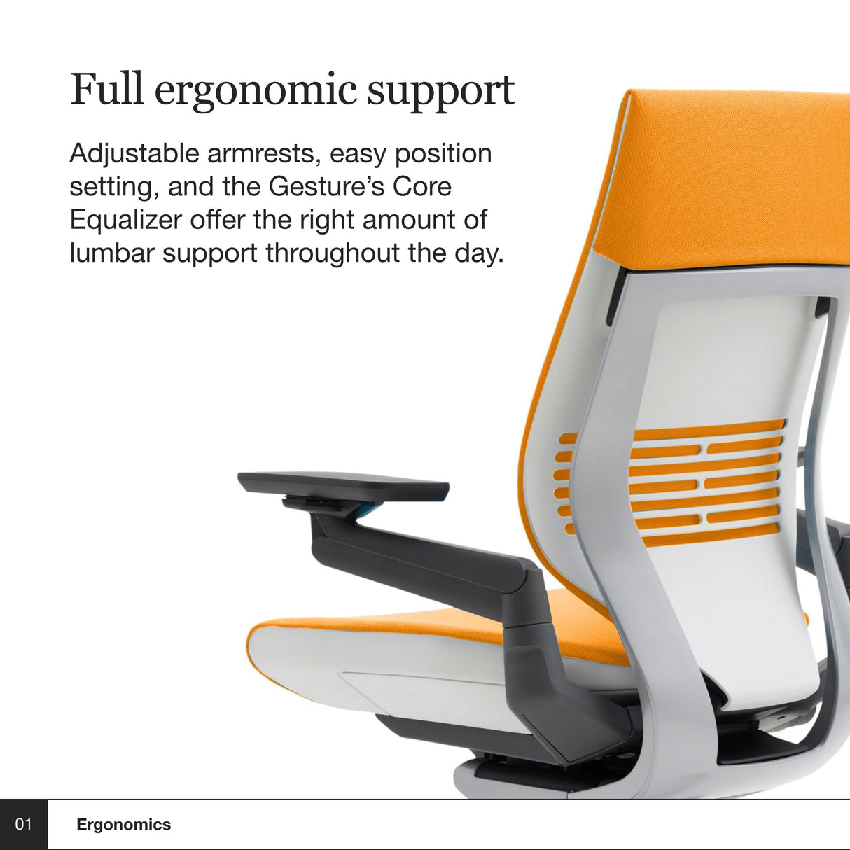 Gesture Office Chair - Ergonomic Work Chair with Wheels for Carpet - Comfortable Office