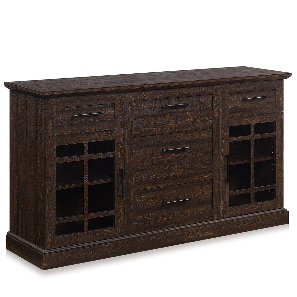 Sideboard Buffet Console Table, Versatile Media Cabinet with Drawers and Adjustable Shelves - 58 Inch - Astorga (Espresso)