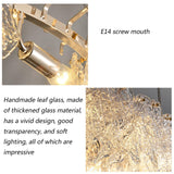 8-Lights Golden Finish Classic Glass Chandelier Ceiling Light for