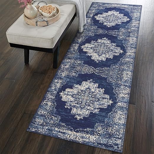 6x9 Area Rugs, Stain Resistant Washable Rug for Living Room, Vintage Inspired Rug