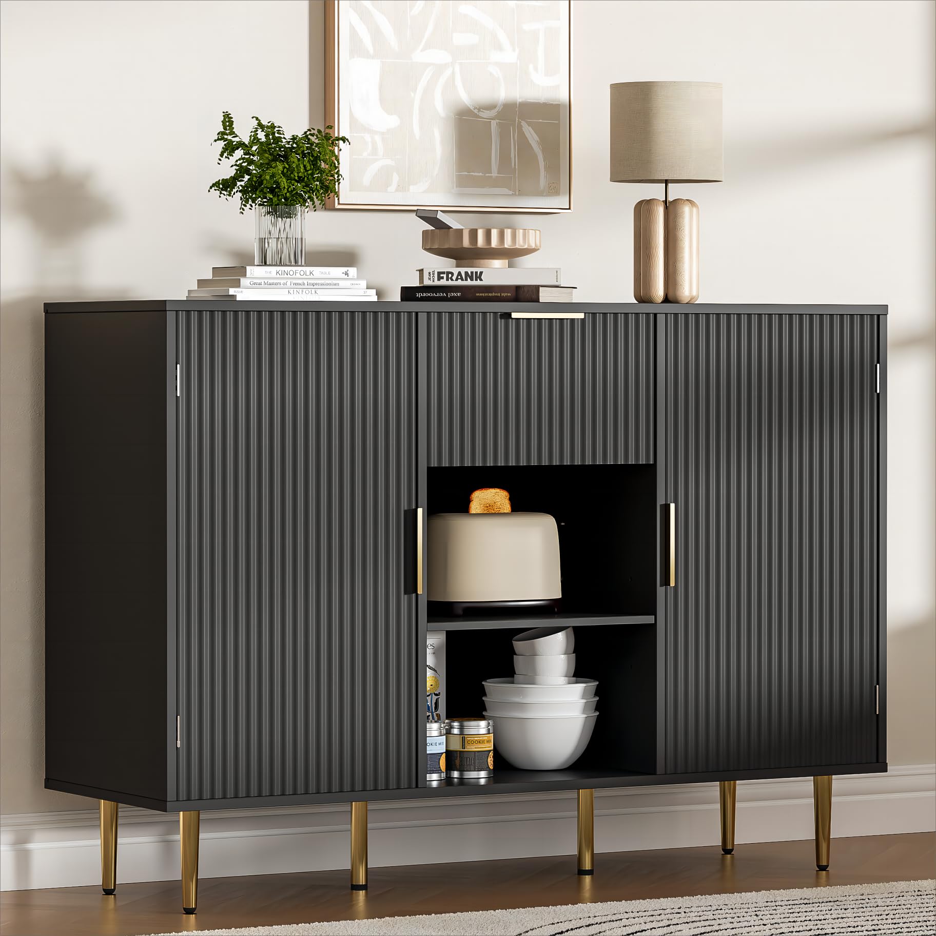 47.2" Large Sideboard Buffet Cabinet with 2 Doors & Drawer