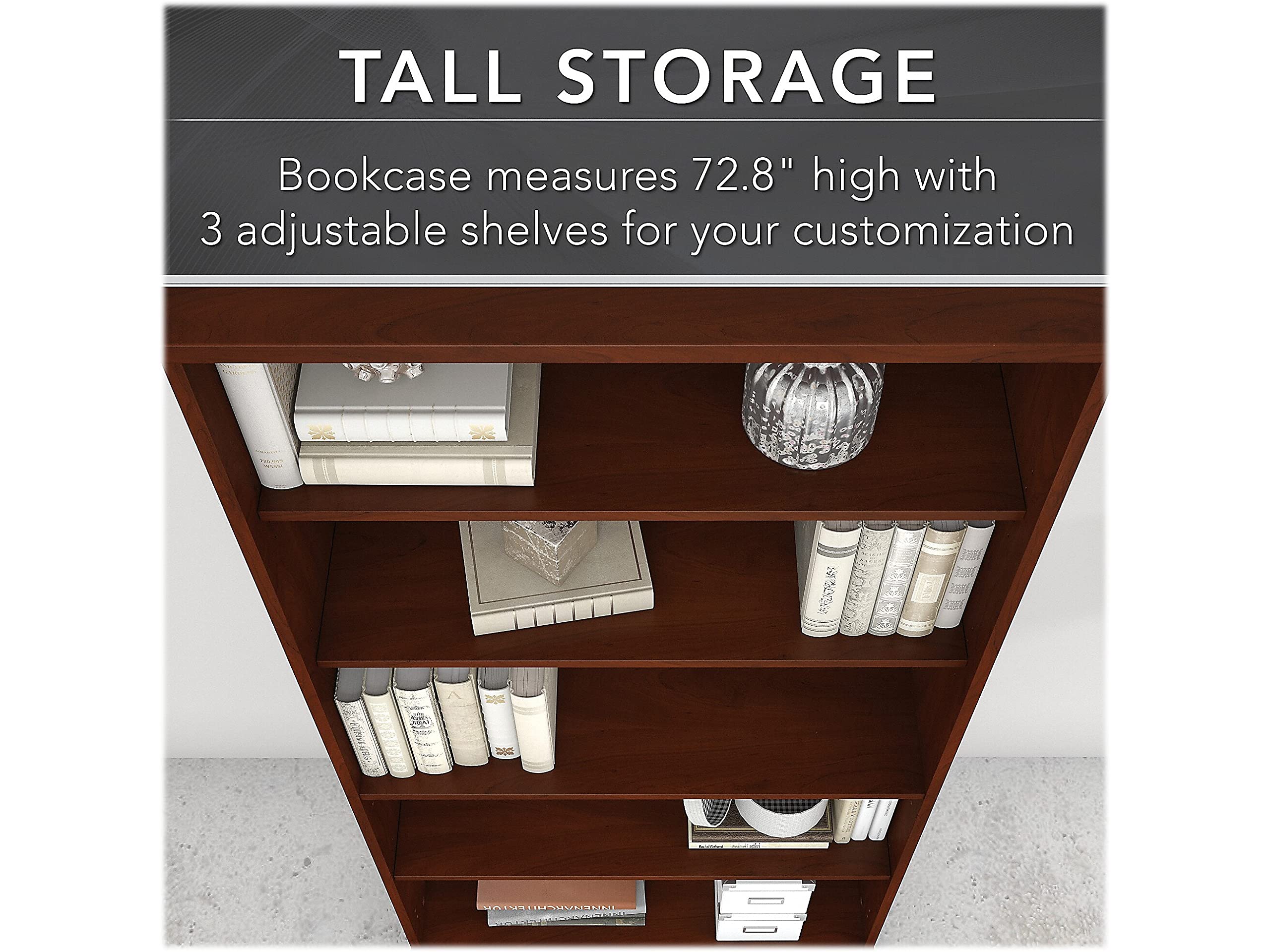 136HC-Z Studio C 5-Shelf 73-Inch H Bookcase, Hansen Cherry