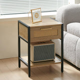 Modern Rattan Nightstand Set of 2 15.74 "L x 13.58 "W x 21.26 "H