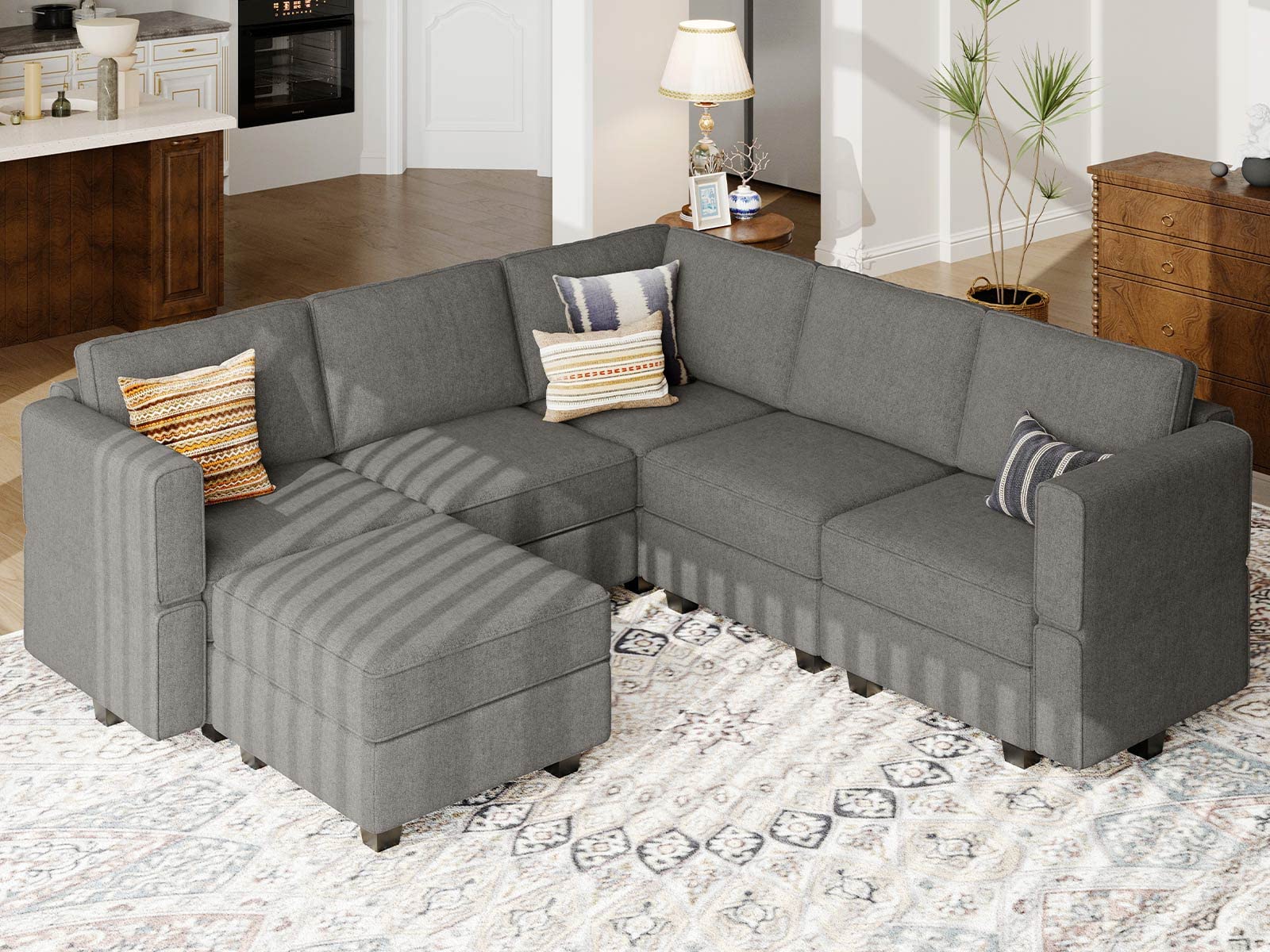 Modular Sectional Couch U-Shape Modulars Reversible Sectional Sofa
