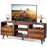 Stand for 65 Inch TV, 58 inch Entertainment Center with 2 Storage Cabinets, Media