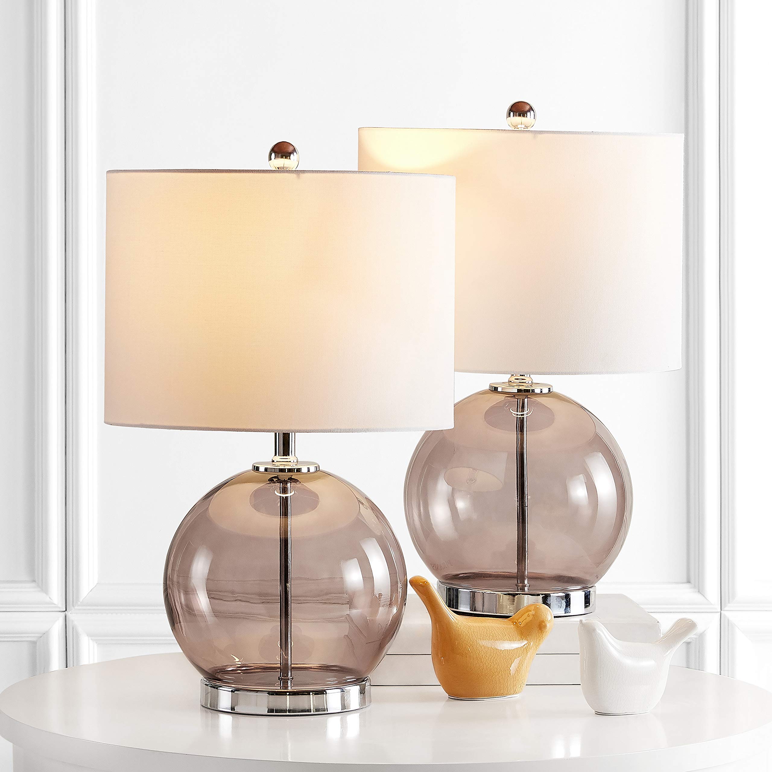 Lighting Collection Lonni Smoked Grey Glass 23-inch Bedroom Living Room
