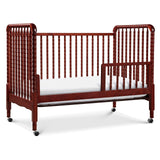 Jenny Lind 3-in-1 Convertible Crib in Rich Cherry, Removable Wheels, Greenguard Gold