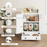 Metal Dog Feeding Station with Storage Cabinet & Elevated Bowls