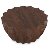 Turnbull Solid Mango Wood 34 inch Wide Polygon Contemporary Coffee Table in Walnut