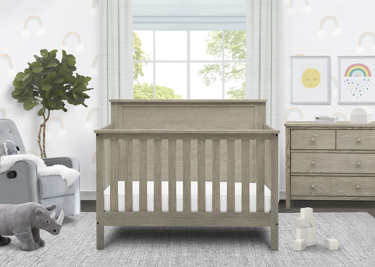 Middleton 4-in-1 Convertible Baby Crib, Textured Limestone