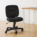Low-Back Adjustable Office Chair - Black Fabric Upholstery
