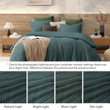 Monbix Fluffy Queen Comforter Set – 3 Piece Cozy Sherpa Comforter Queen Size Teal, Winter Warm Fleece Bedding Set, Luxury Coco Plush Winter Fuzzy Bed Set, 1 Comforter with 2 Pillowcases