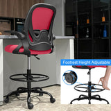 Ergonomic Drafting Chair with Lumbar Support and Adjustable Footrest