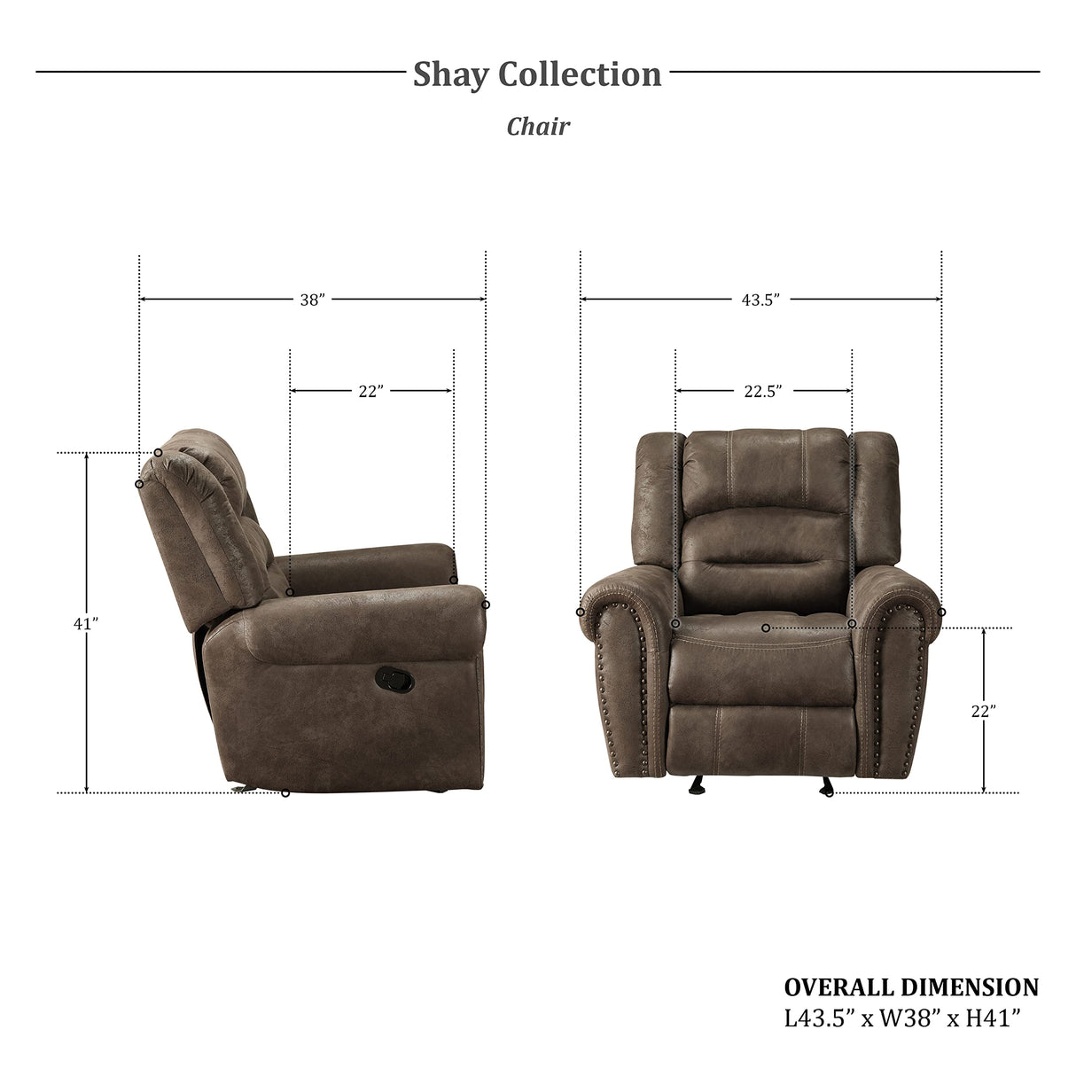 Glider Recliner, Brown