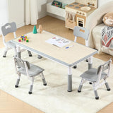 4 Chairs Set, Height Adjustable Toddler Table and Chairs Set, Graffiti Desktop Children