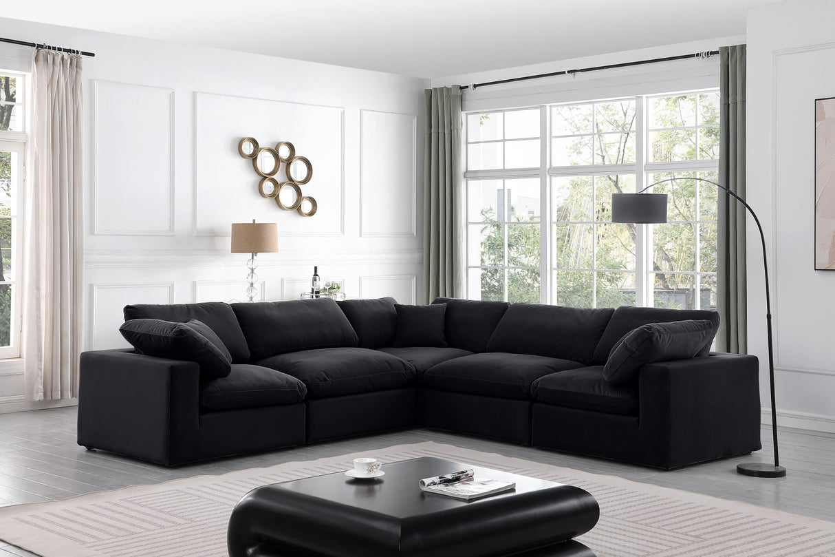 Furniture 189Black-Sec5C Comfy Collection Modern | Contemporary Upholstered Modular