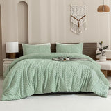 King Size Comforter Set Beige, 3 Pieces Boho King Bedding Comforter Set Cream, All Season Soft Lightweight Tufted Textured Down