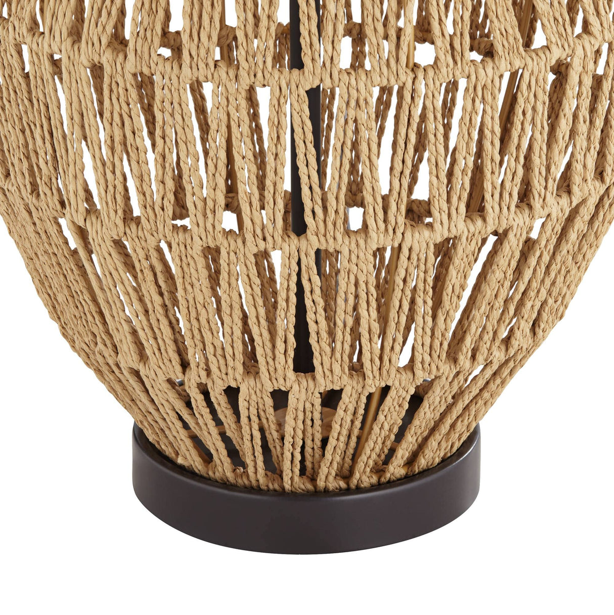 San Marcos Modern Coastal Table Lamp 27" Tall Natural Wicker Black Metal Oatmeal