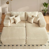 81" Oversized Sectional Double Lounge Chaise with Cloud Plush Sofa Bed