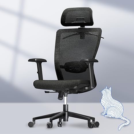 Ergonomic Office Chair, High Back Mesh Computer Chair, Comfy Home Office Desk Chairs with Lumbar Support