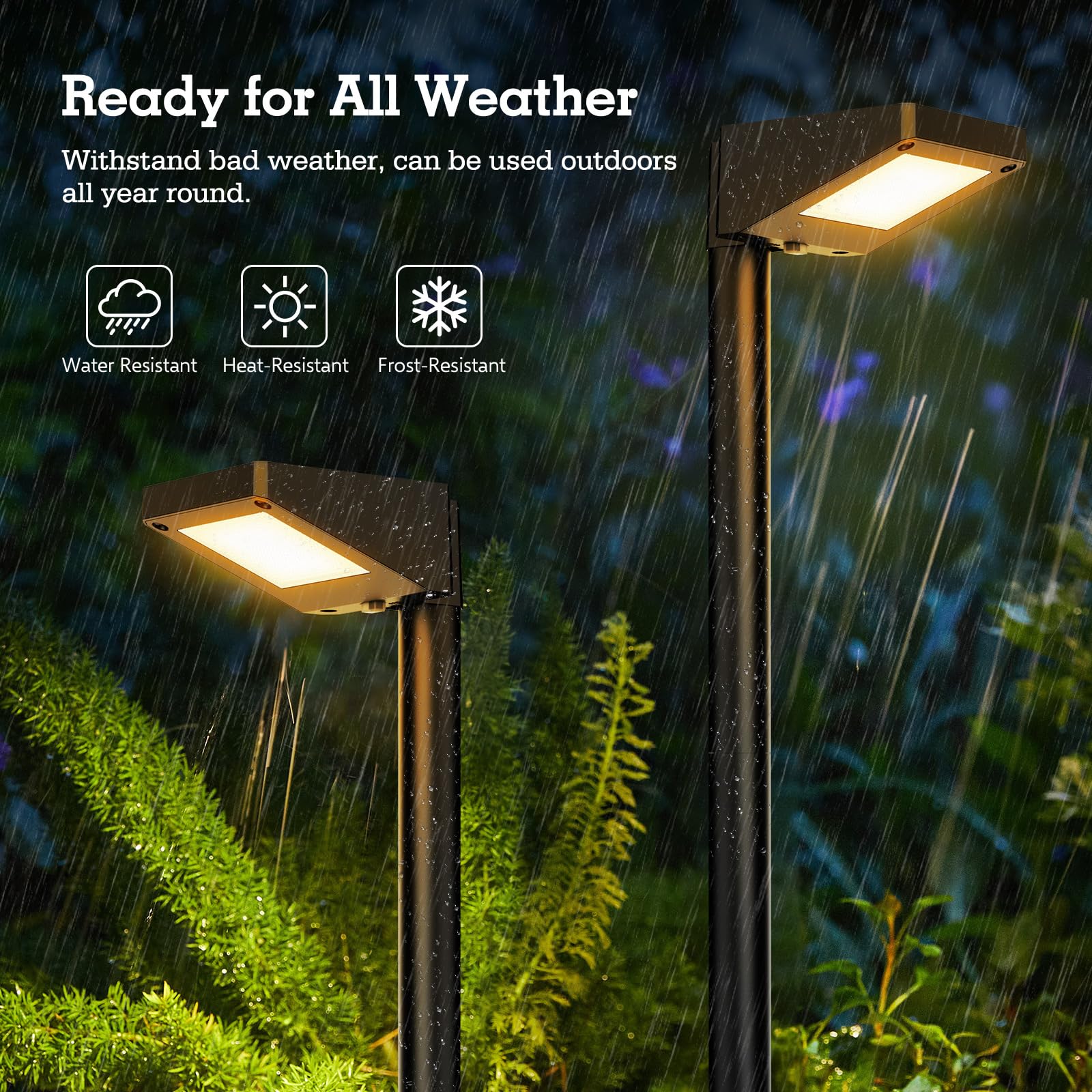 Solar Pathway Lights Outdoor, 8Pack 3500K Warm White Solar Powered Outdoor