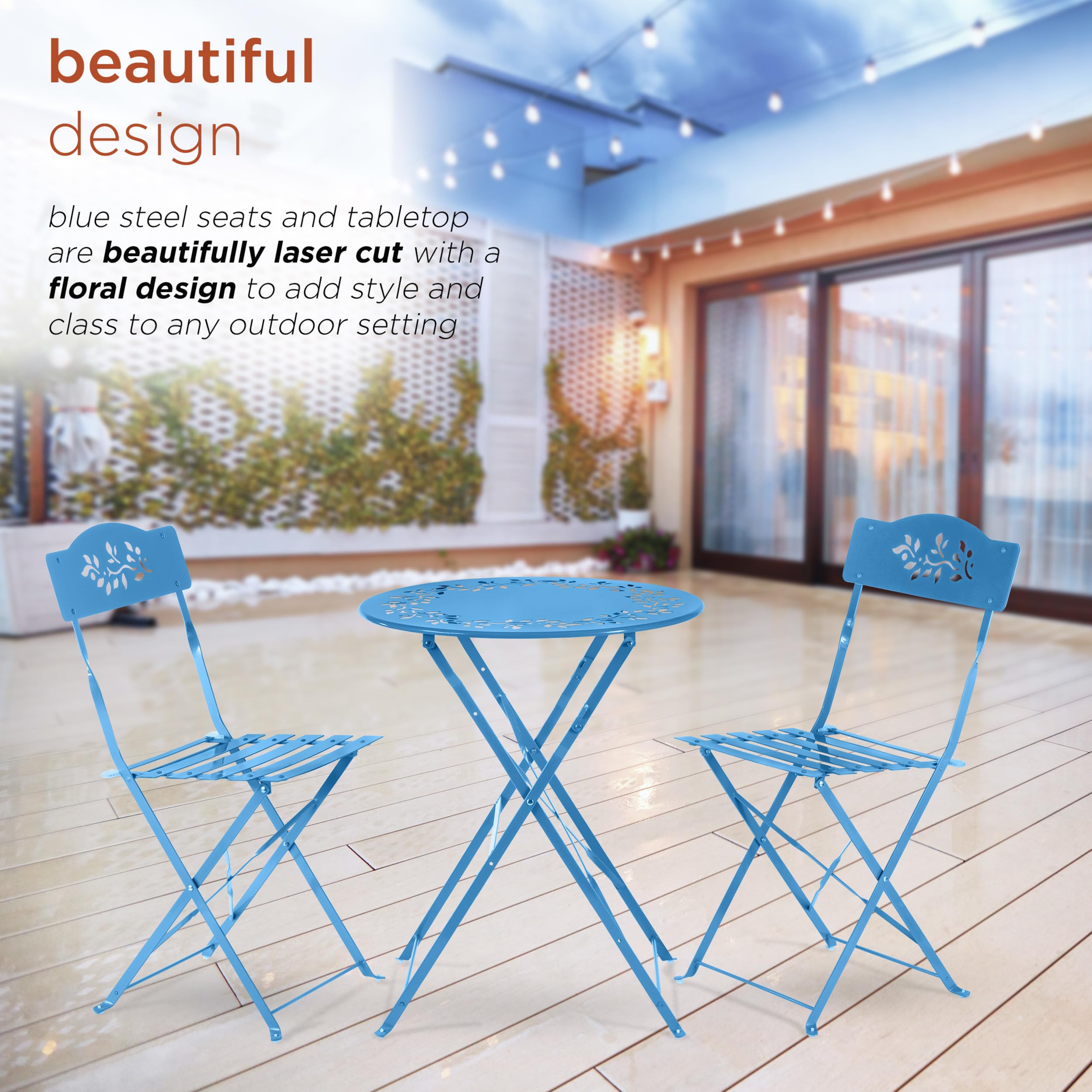MSY114A Rainbow Metal Bistro Set w Two