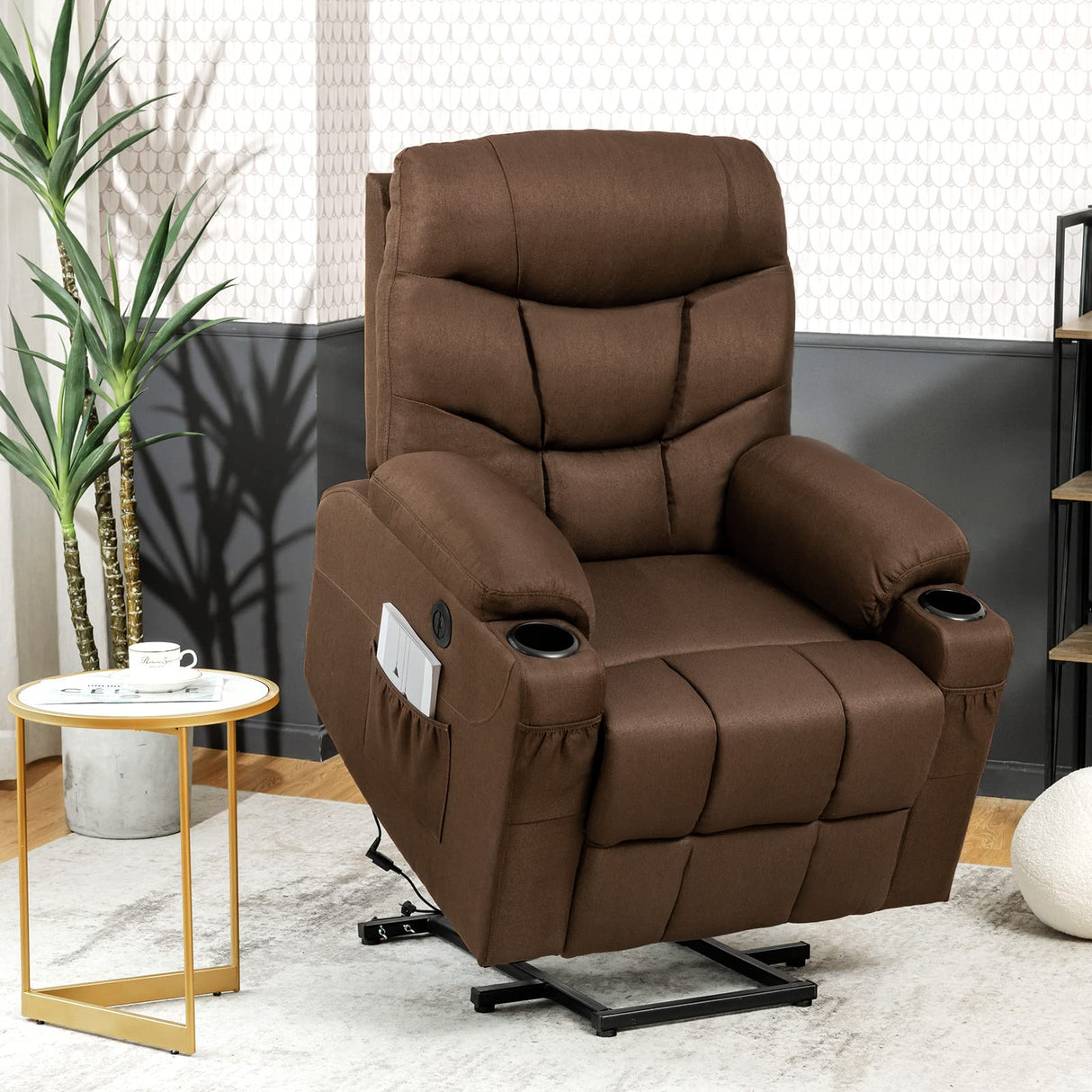 Power Lift Recliner Chair for Elderly, Electric Stand up Lift Sofa w/Massage & Heat