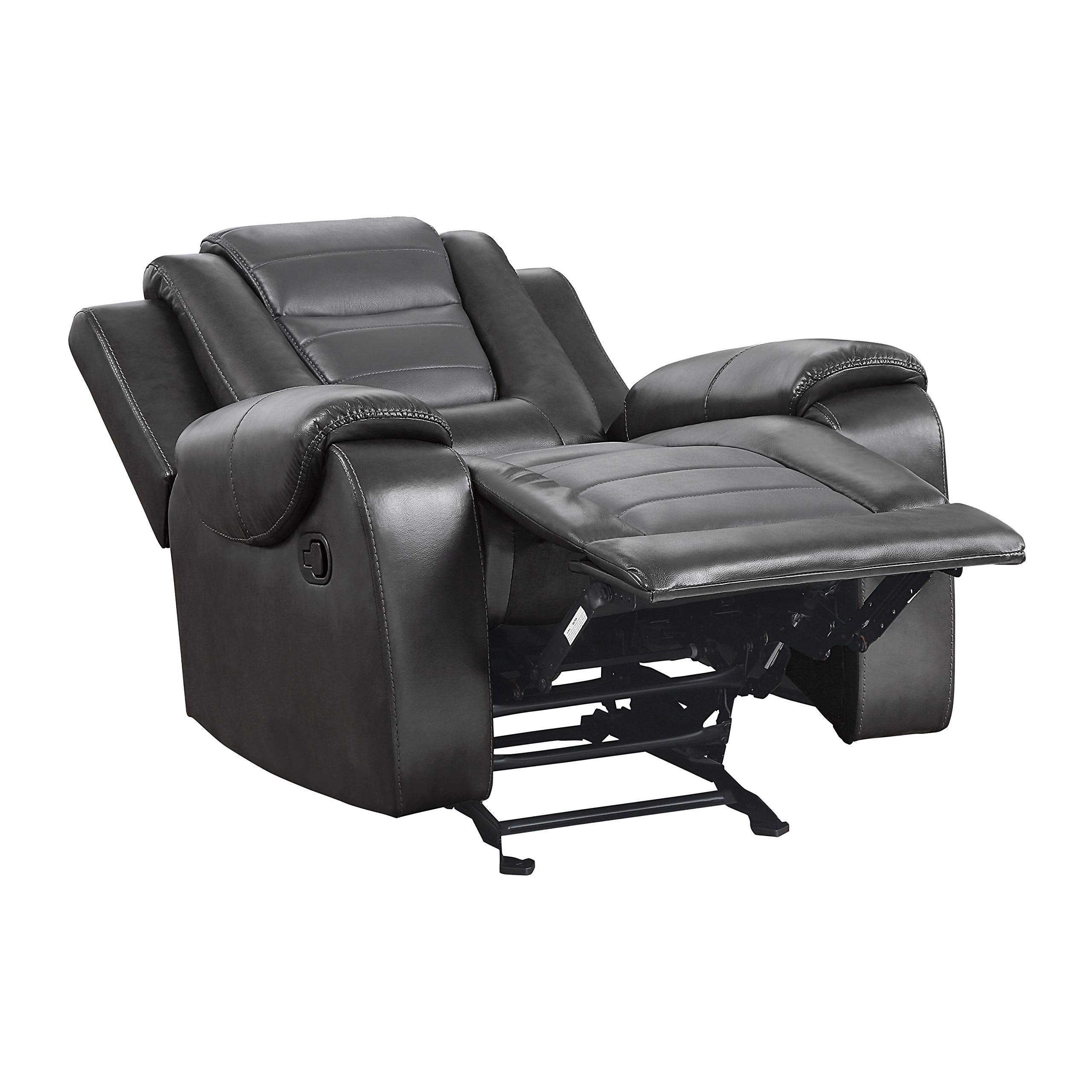 GlideMode Two-Tone Gray Recliner Chai with Gliding Recline