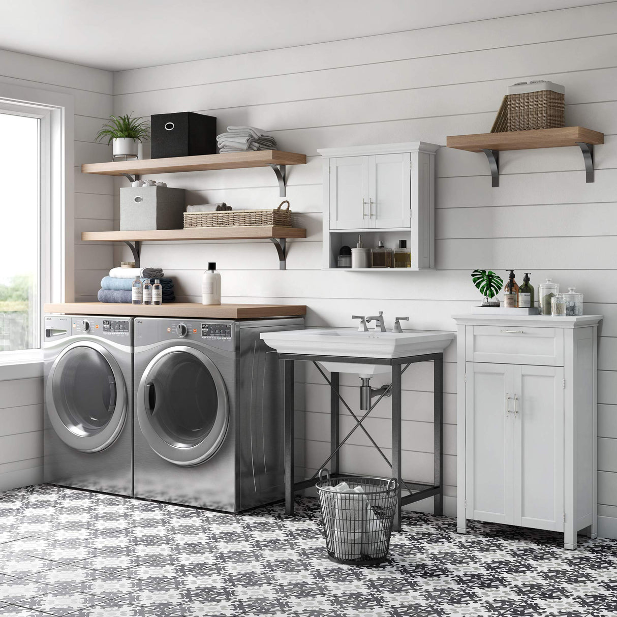 Somerset Two-Door Bathroom and Laundry Wall Mount Storage Medicine Cabinet