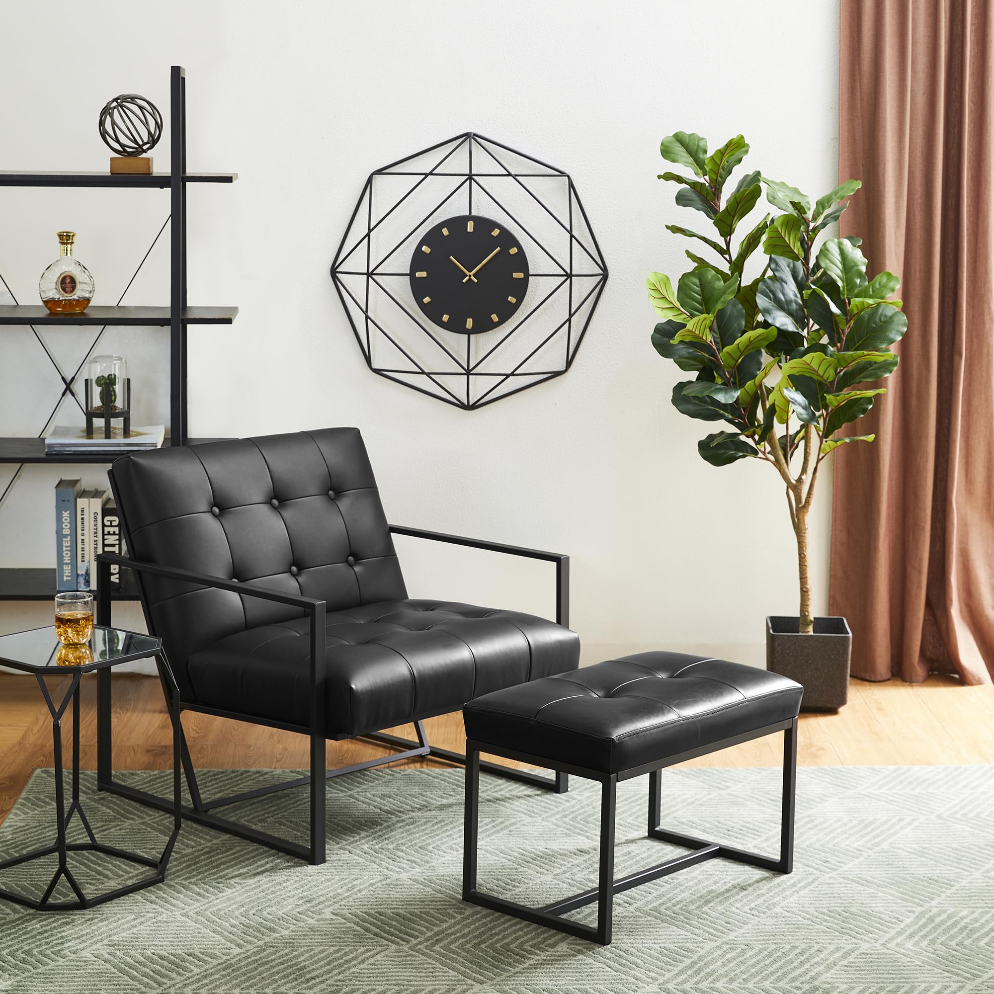 Ottoman Bench, Modern PU Leather Vanity Stools Chairs