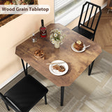 Dining Table Set for 2, Kitchen Table and Chairs for 2 with with Chamfer Design, 3