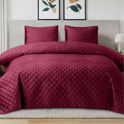 Velvet Queen Bedspread,3D Air Layer Coverlet Queen Size,Queen Quilt Bedding Set