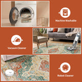 10x14 Vintage Area Rug - Large Boho Carpet with Non-Slip Backing