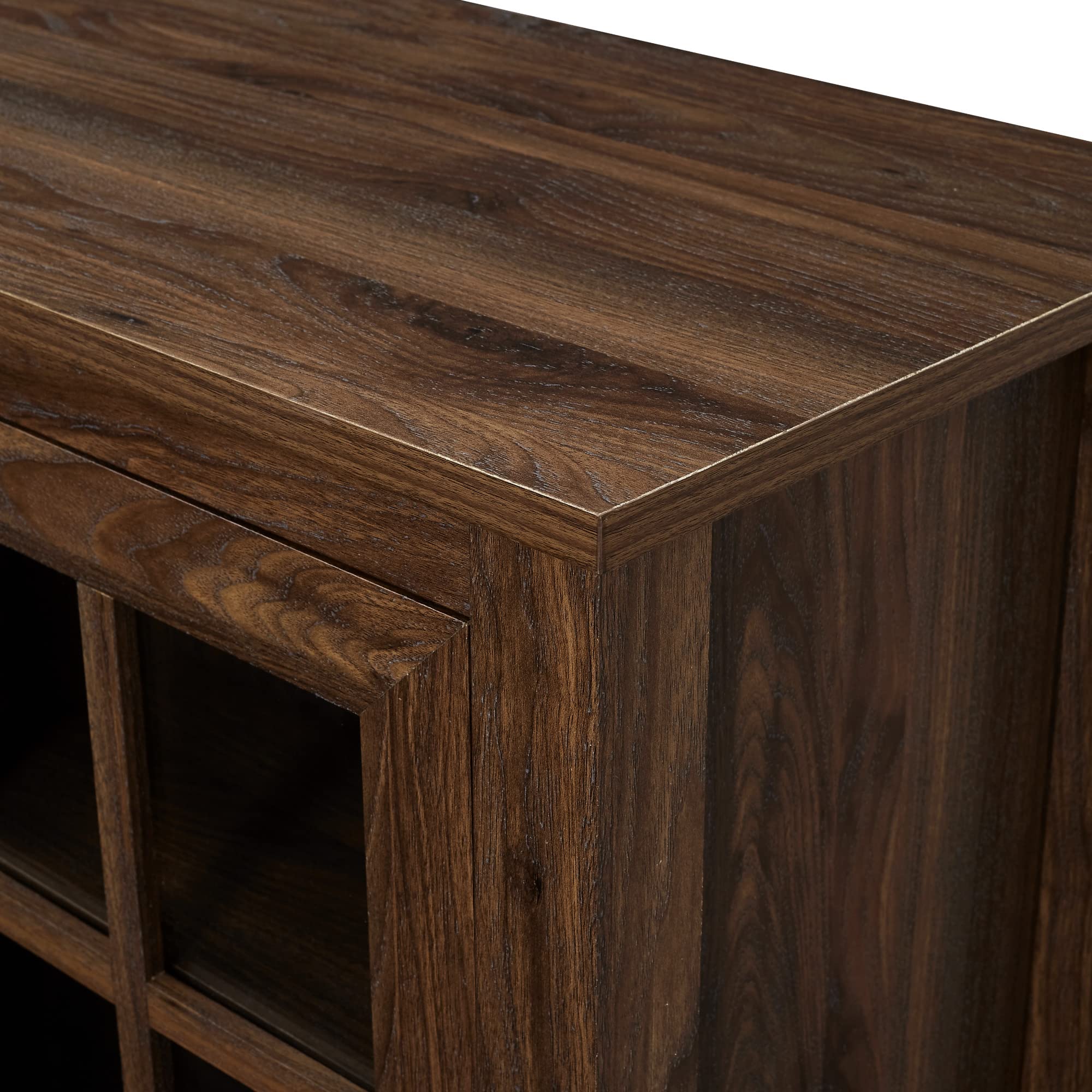 Dakota Modern Farmhouse 2 Glass Door Stand for TVs up to 65 Inches, 58 Inch,