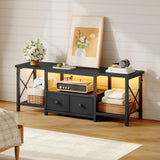 TV Stand with LED Lights - 50 Inch Entertainment Center with Storage