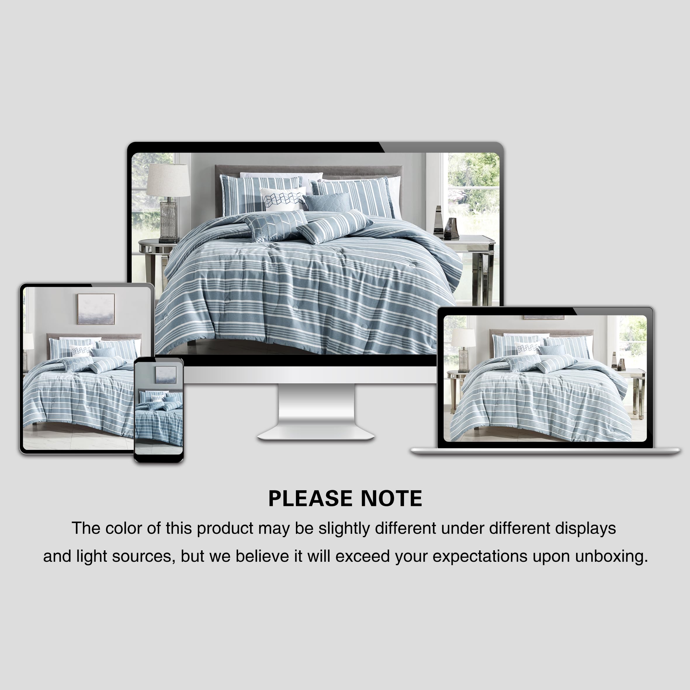 Floral Full Comforter Set - 7-Piece Bed in a Bag