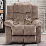 Single Recliner Chairs for Living Room Overstuffed Breathable Fabric Reclining Chair