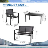 Outdoor Patio Conversation Sets with Glass Coffee Table