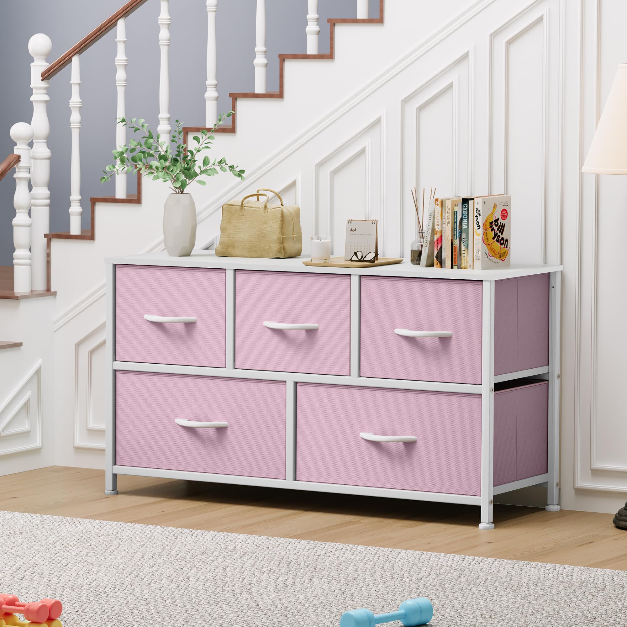 5 Drawer Dresser - Fabric Storage Tower, Organizer Unit for Bedroom