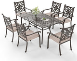 6-Person Rectangular Cast Aluminium Outdoor Dining Table