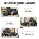 86" Convertible Sectional Sofa, Deep 3-Seater L Shaped Sectional Couch