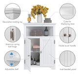 Bathroom Corner Storage Cabinet, Small Floor Corner Cabinet with Doors and Adjustable Shelves,